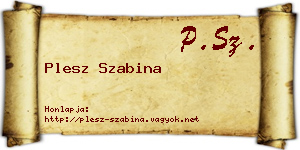 Plesz Szabina névjegykártya