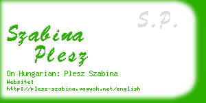 szabina plesz business card